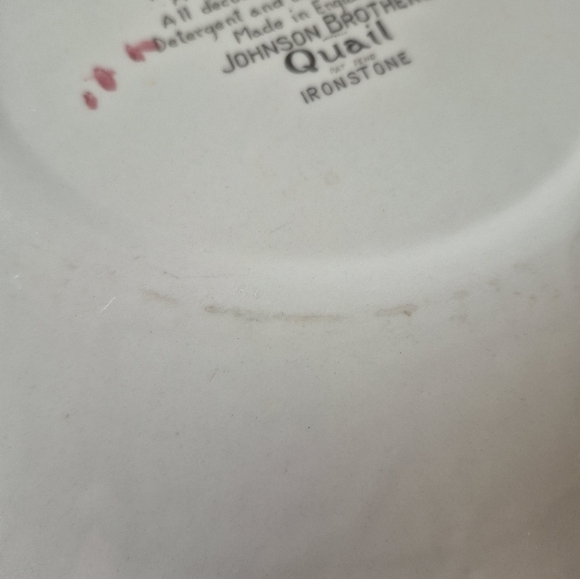 Cottage Core Style-Quail Ironstone Johnson Brothers Oval Collectors Plate-9 3/8" - Picture 6 of 6